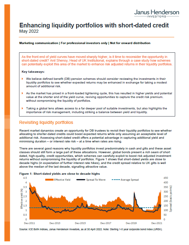 Enhancing liquidity portfolios